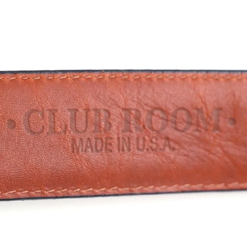 Club Room BROWN GENUINE LEATHER SNAKE 1 1/8